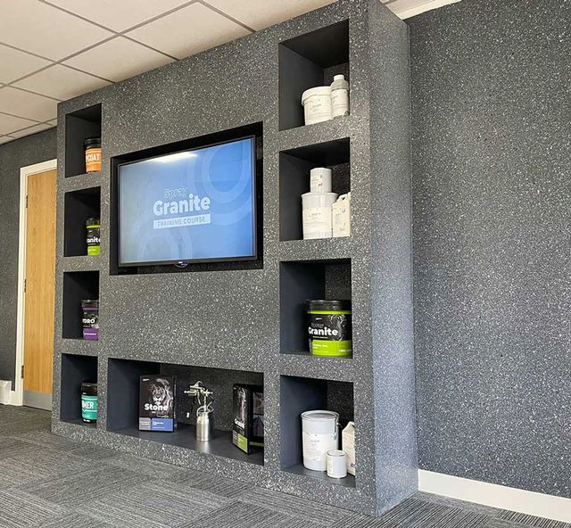 media wall spray granite