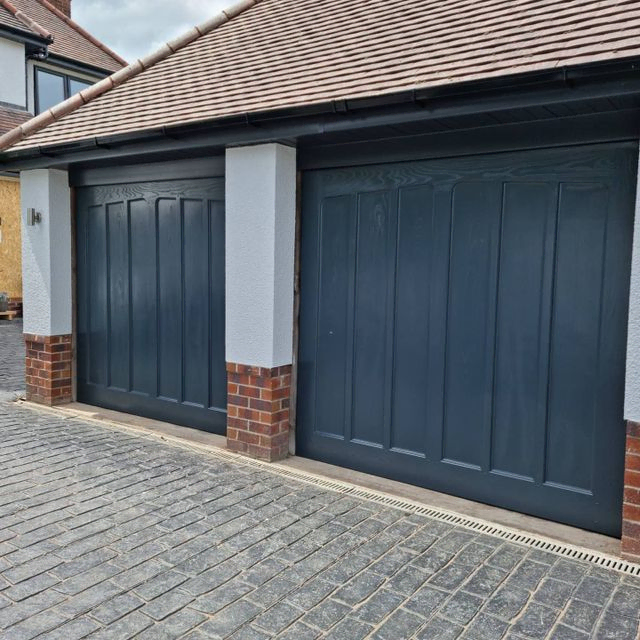 garage doors after spraying